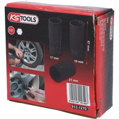 SET TUBULARE DE IMPACT PROFIL SPIRALAT 1/2, 3 PCS, 1721MM