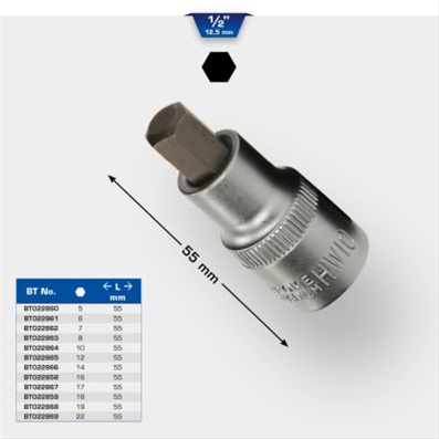 Imagine pentru produsul „TUBULARA 1/2 CU BIT HEXAGONAL 17 MM SCURT"