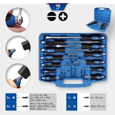 SET SURUBELNITE DE IMPACT, 12 PCS-BRILLIANT