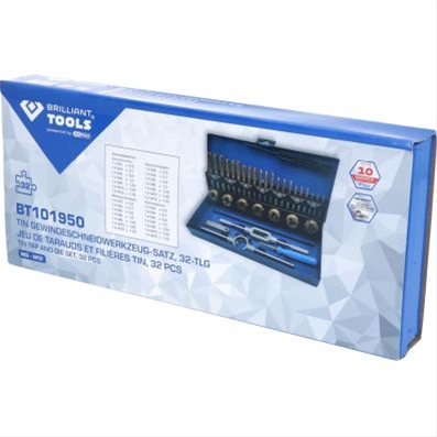 Imagine pentru produsul „SET FILIERE SI TAROZI M3-M12, 32 PCS - BRILLIANT TOOLS"