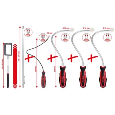 SUPORT MAGNETIC FLEXIBIL SI TELESCOPIC SI SET DE OGLINZI DE INSPECTIE, 6 PCS