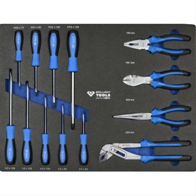 DULAP DE SCULE CU 7 SERTARE ECHIPAT CU 347 PIESE, NEGRU - BRILLIANT TOOLS