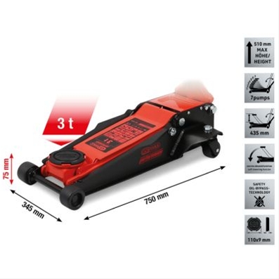 Imagine pentru produsul „CRIC HIDRAULIC DIN OTEL , 3000 KG, PLAT, 75510 MM"