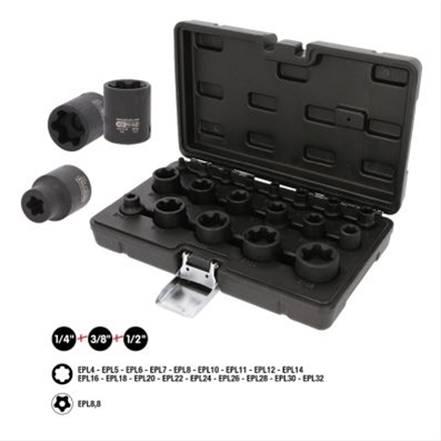 SET CHEI TUBULARE 1/4+3/8+1/2 TORX PLUS, 19 PCS