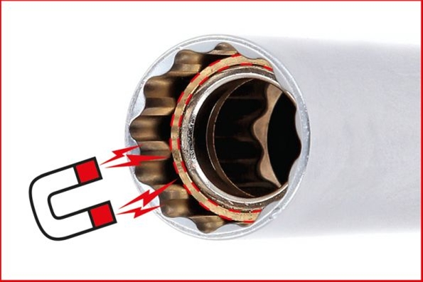 SET CAPETE DE CLICHET PTR BUJII 3/8, 4 PCS, MAGNETIC CU ARTICULATIE