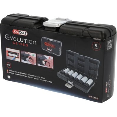 SET TUBULARE DE IMPACT 1/2 PTR JANTE DIN ALUMINIU SPECIALE, 6 PCS