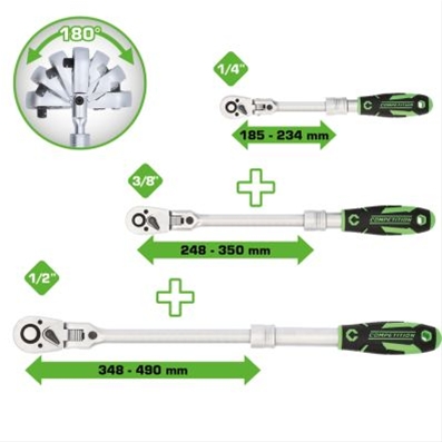 SET CLICHETE TELESCOPICE 1/4+3/8+1/2 COMPETITION, 3 PCS