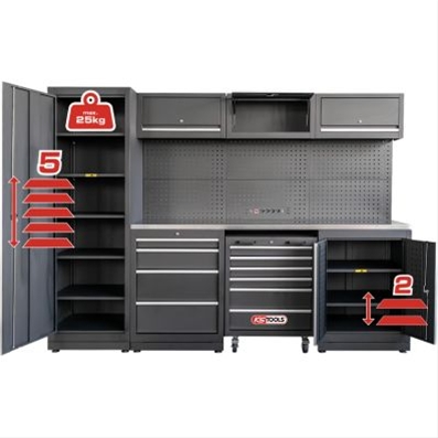 *FD MOBILIER SERVICE CU BLAT INOX , ILUMINAT SI PRIZA A500XH1955XL2640MM