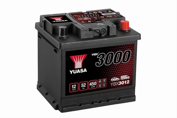 Imagine pentru produsul „ACUMULATOR YUASA 3000 ASIA 12V 52AH 450A 207X175X190 +DR"