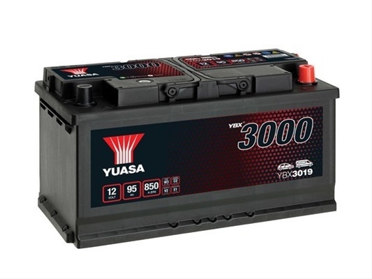 Imagine pentru produsul „ACUMULATOR YUASA 3000 ASIA 12V 95AH 850A 353X175X190 +DR"