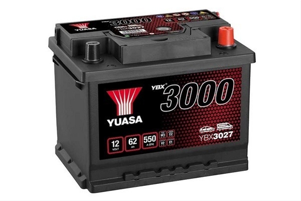 Imagine pentru produsul „ACUMULATOR YUASA 3000 ASIA 12V 62AH 550A 242X175X190 +DR"