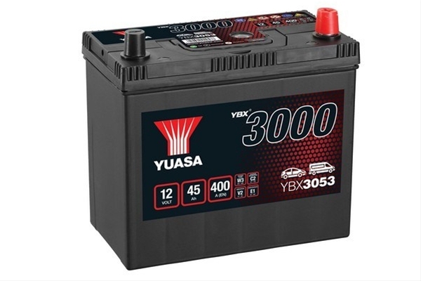 Imagine pentru produsul „ACUMULATOR YUASA 3000 ASIA 12V 45AH 400A 238X129X225 +DR"