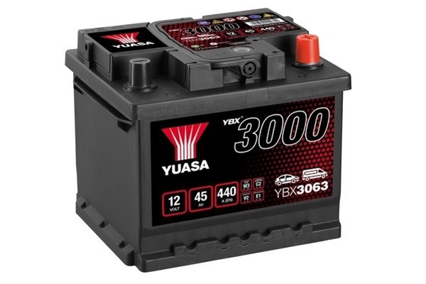 Imagine pentru produsul „ACUMULATOR YUASA 3000 ASIA 12V 45AH 440A 207X175X175 +DR"