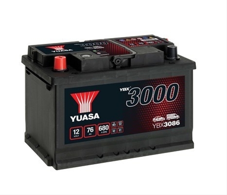 Imagine pentru produsul „ACUMULATOR YUASA 3000 ASIA 12V 76AH 680A 278X175X190 +STG"