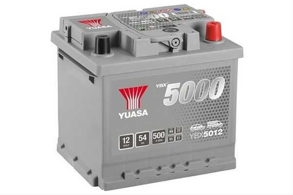 Imagine pentru produsul „ACUMULATOR YUASA 5000 SILVER 12V 54AH 500A 207X175X190 +DR"