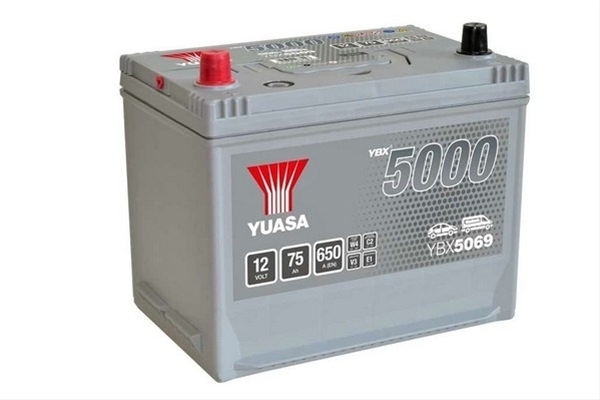 Imagine pentru produsul „ACUMULATOR YUASA 5000 ASIA 12V 75AH 650A 269X174X223 +STG"