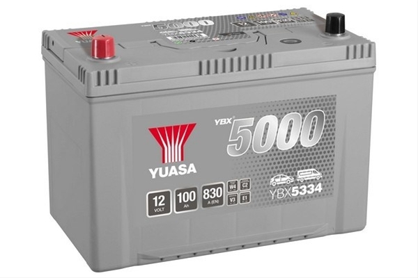 Imagine pentru produsul „ACUMULATOR YUASA 5000 ASIA 12V 100AH 830A 304X173X225 +STG"