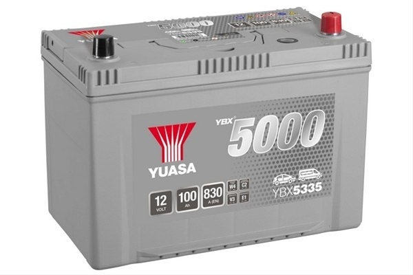 Imagine pentru produsul „ACUMULATOR YUASA 5000 ASIA 12V 100AH 830A 304X173X225 +DR"