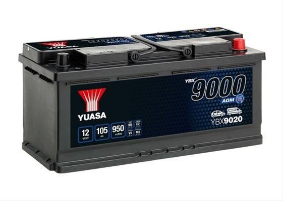 ACUMULATOR YUASA 9000 AGM 12V 105AH 950A 393X175X190 +DR