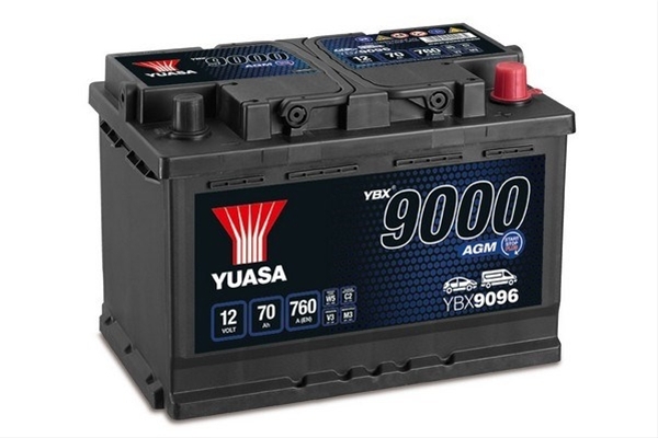 Imagine pentru produsul „ACUMULATOR YUASA 9000 AGM 12V 70AH 760A 278X175X190 +DR"