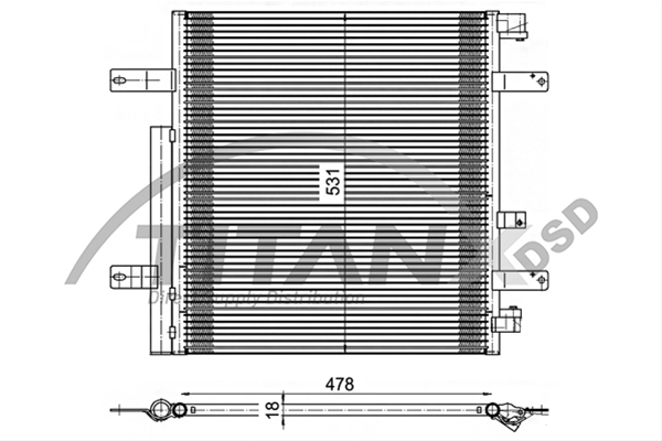 Imagine pentru produsul „CONDENSATOR A/C MB ATEGO TITAN-X"