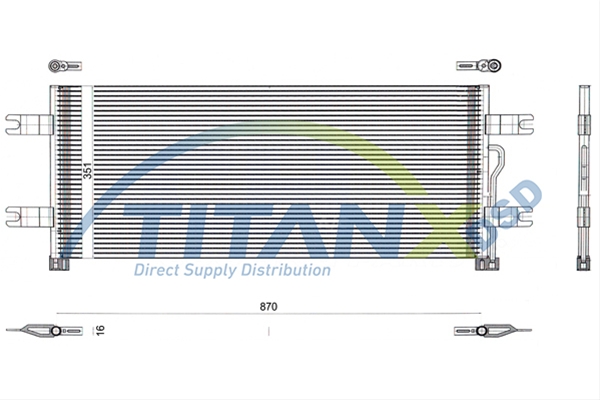 Imagine pentru produsul „CONDENSATOR A/C MB ACTROS MP4 TITAN-X"