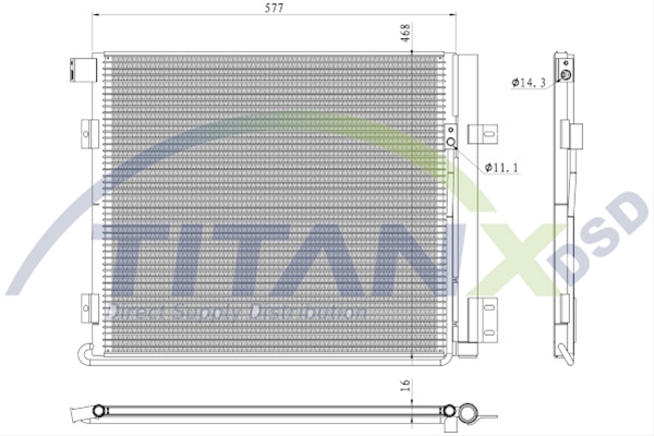 Imagine pentru produsul „CONDENSATOR A/C MAN TGL-TGM TITAN-X"