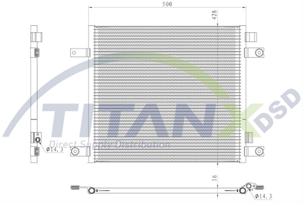 Imagine pentru produsul „CONDENSATOR A/C DAF CF65-CF75-CF85 TITAN-X"