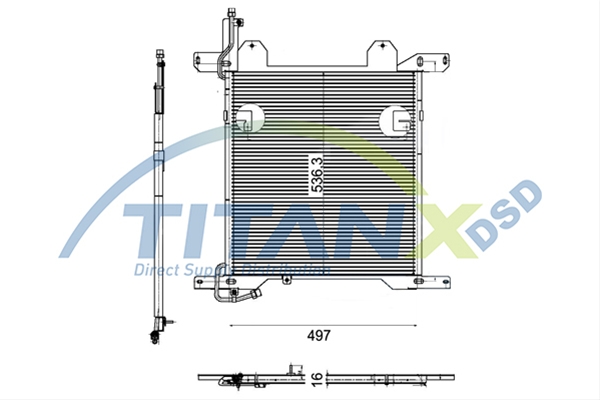Imagine pentru produsul „CONDENSATOR A/C DAF 95XF TITAN-X"