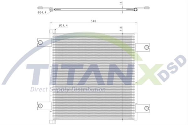 Imagine pentru produsul „CONDENSATOR A/C DAF XF95-XF105 TITAN-X"
