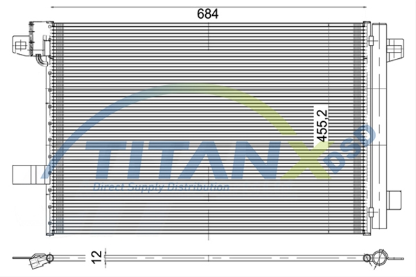 Imagine pentru produsul „CONDENSATOR A/C VW TRANSPORTER TITAN-X"