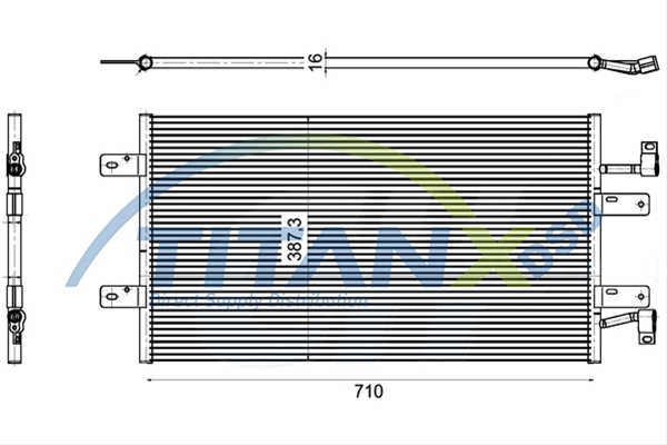 Imagine pentru produsul „CONDENSATOR A/C REN. TRAFIC/OPEL VIVARO 2,5DCI 06> TITAN-X"