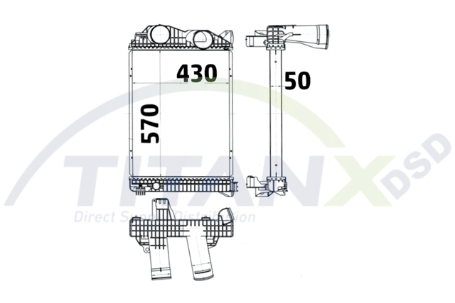 Imagine pentru produsul „INTERCOOLER MB ATEGO BEHR SYS. 570X430MM TITAN-X"
