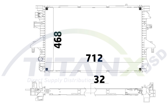 Imagine pentru produsul „RADIATOR VW TRANSPORTER T5 1,9TDI TITAN-X"