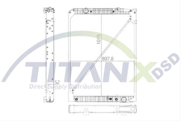 Imagine pentru produsul „RADIATOR (CU RAMA) MB ACTROS 1015X807 TITAN-X"