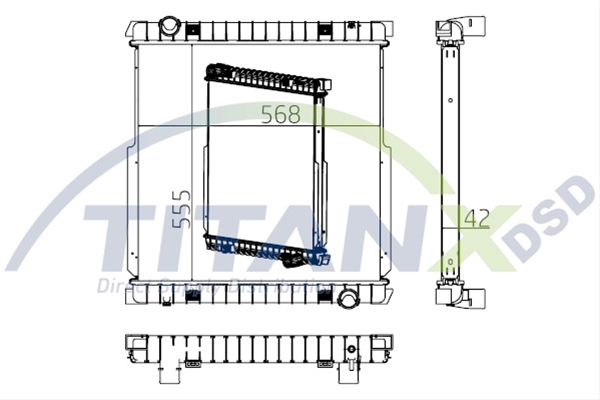 Imagine pentru produsul „RADIATOR IVECO EUROCARGO TECTOR 555X568 TITAN-X"
