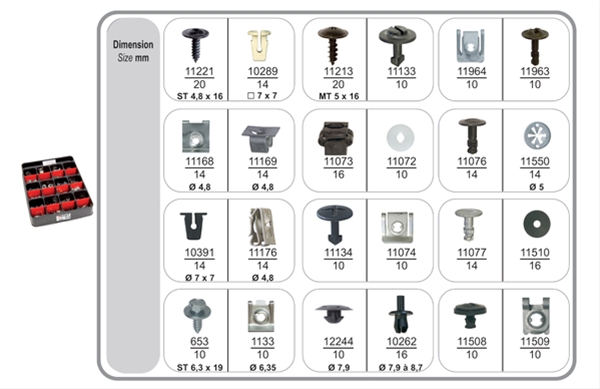 Imagine pentru produsul „FD CSNBB SET 310 CLIPSURI SCUT MOTOR VW-AUDI, SEAT,SKODA"